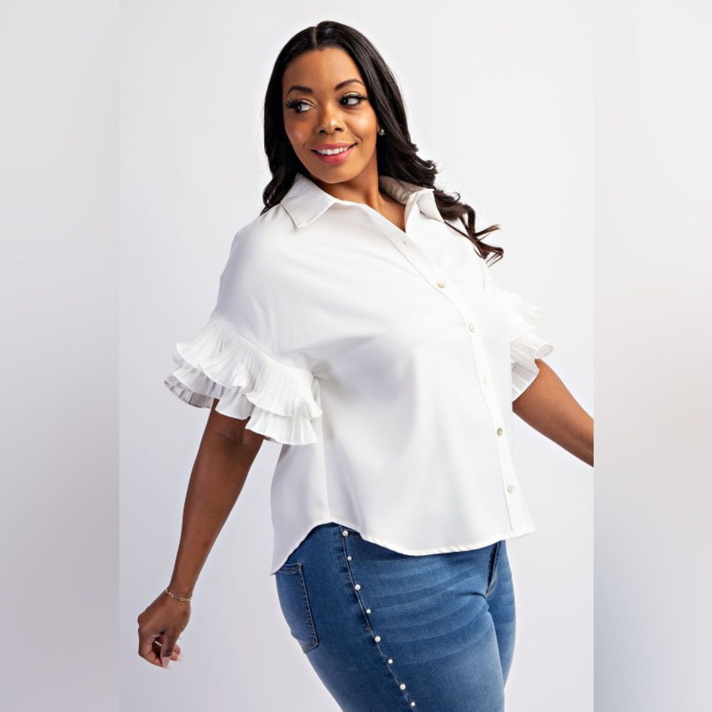 #78 Charming Ruffle Sleeve Top - Picture 3 of 5